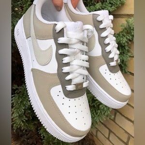 hand painted earth tone color block AF1 🤎